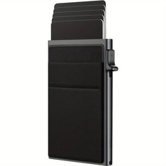 RFID Blocking Card Holder Aluminum Alloy Side Push Credit Card Holder Money Clip