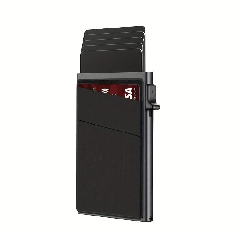 RFID Blocking Card Holder Aluminum Alloy Side Push Credit Card Holder Money Clip