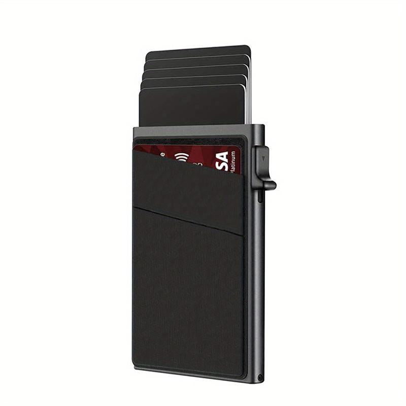 RFID Blocking Card Holder Aluminum Alloy Side Push Credit Card Holder Money Clip