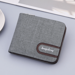 Men's Canvas Short Wallet Zipper Functional