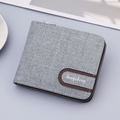 Men's Canvas Short Wallet Zipper Functional