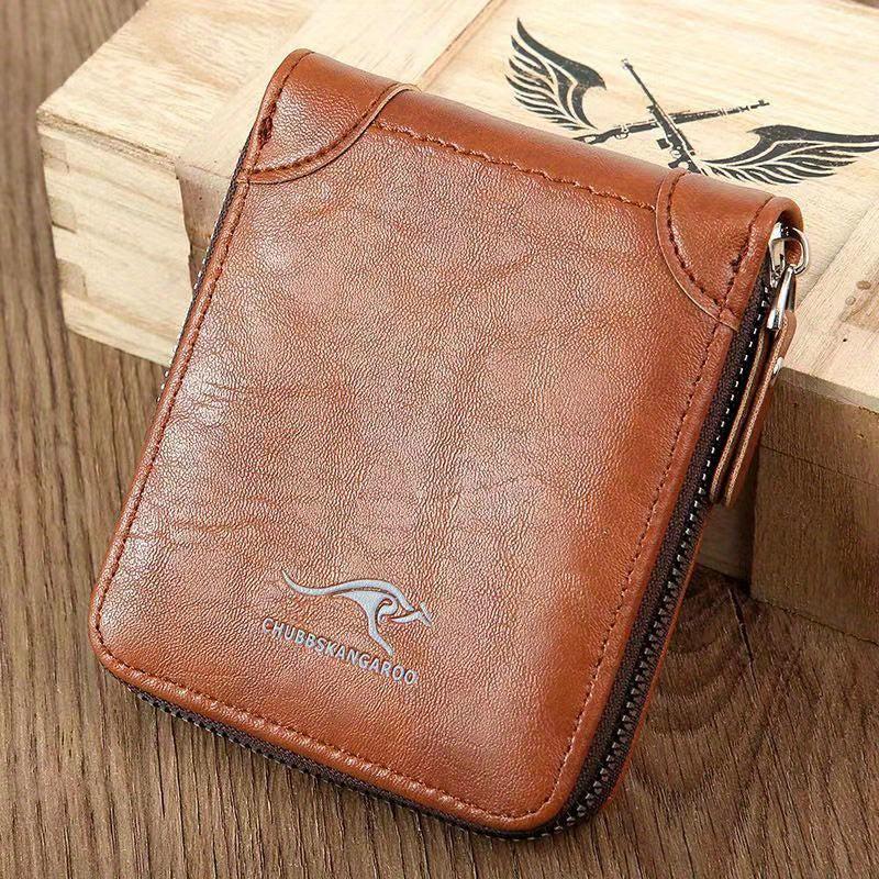 Men's Large Capacity Zipper Wallet with Card Slots