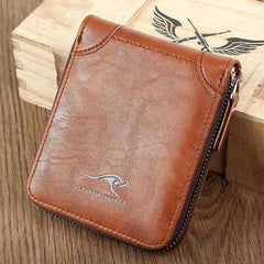 Men's Large Capacity Zipper Wallet with Card Slots