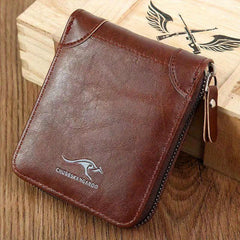 Men's Large Capacity Zipper Wallet with Card Slots