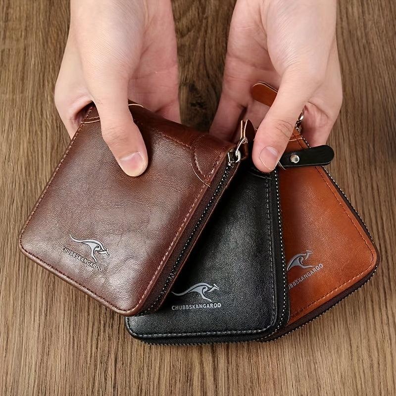 Men's Large Capacity Zipper Wallet with Card Slots