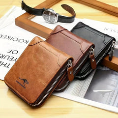 Men's Large Capacity Zipper Wallet with Card Slots