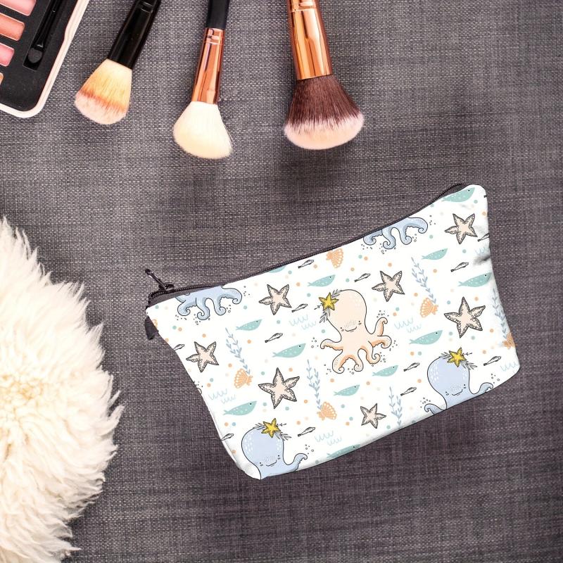 Octopus Pattern Zipper Pouch Lightweight Carry On Bag