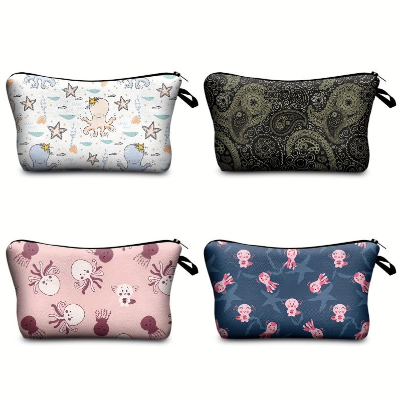 Octopus Pattern Zipper Pouch Lightweight Carry On Bag