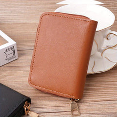 Casual PU Leather Men's Credit Card Holder Zipper Coin Purse