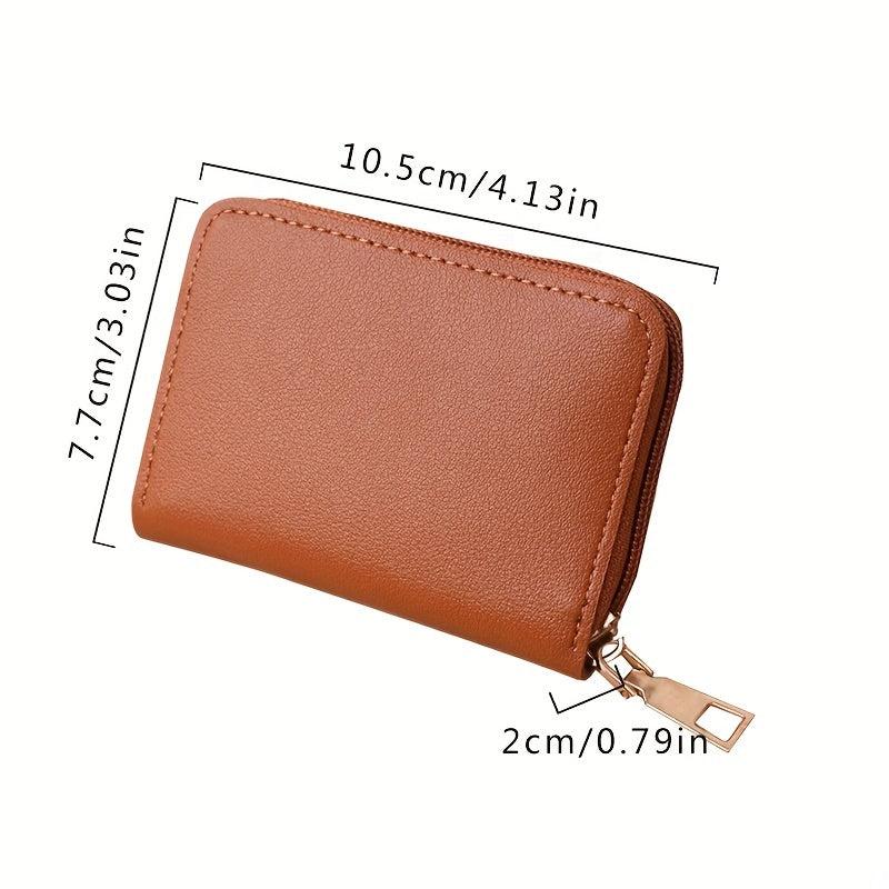 Casual PU Leather Men's Credit Card Holder Zipper Coin Purse