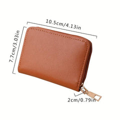 Casual PU Leather Men's Credit Card Holder Zipper Coin Purse