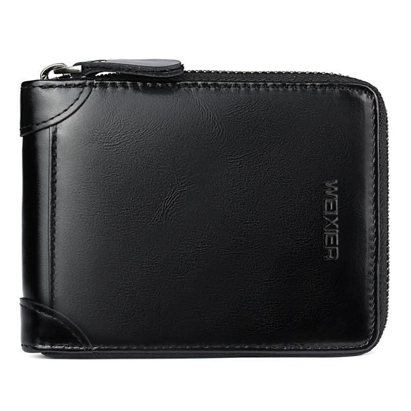 WEIXIER Men's Clutch Bag Retro Small Business Handbag Zipper Wallet