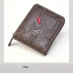 Men's Retro Zipper Wallet Small Coin Purse Card Holder