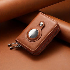Men's RFID Blocking Card Holder w/ Airtag Locator & Coin Purse