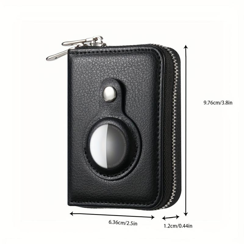 Men's RFID Blocking Card Holder w/ Airtag Locator & Coin Purse