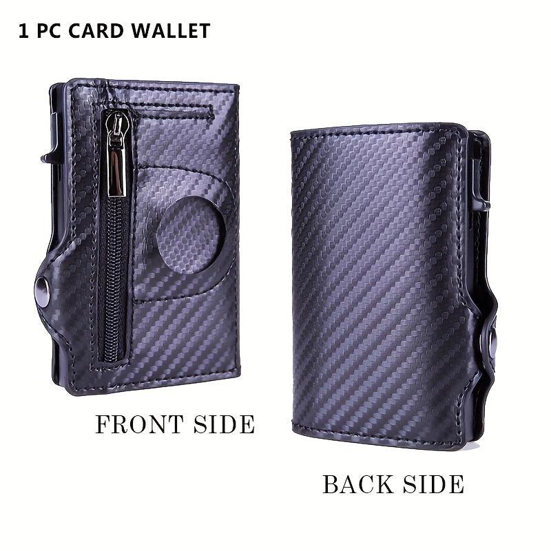 Men's RFID Blocking Card Holder Wallet with Zipper Coin Purse