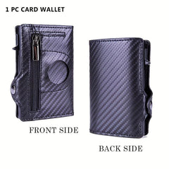 Men's RFID Blocking Card Holder Wallet with Zipper Coin Purse