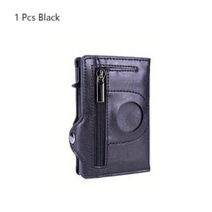 Men's RFID Blocking Card Holder Wallet with Zipper Coin Purse