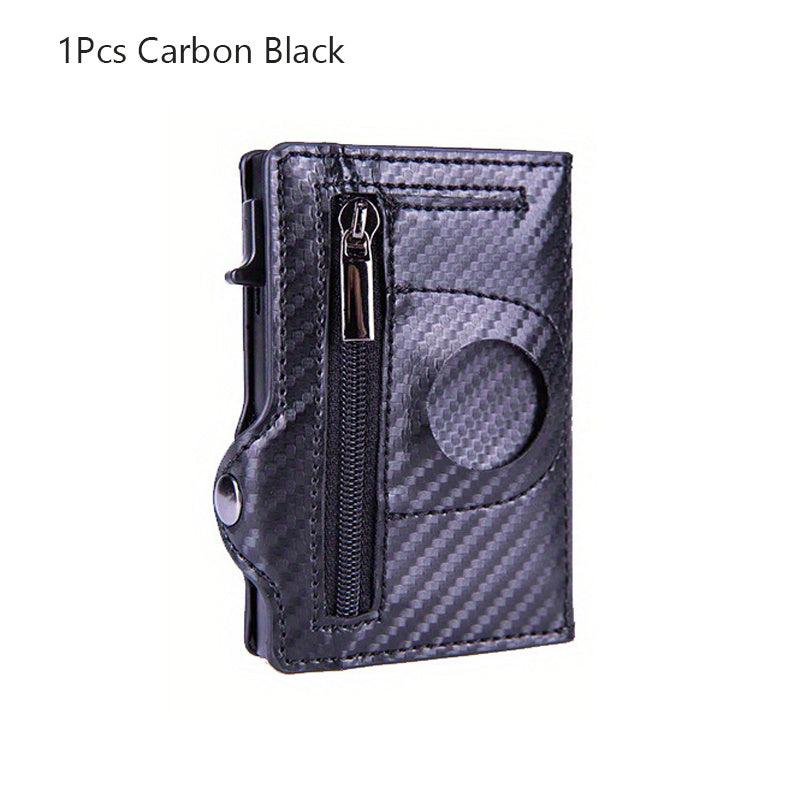 Men's RFID Blocking Card Holder Wallet with Zipper Coin Purse