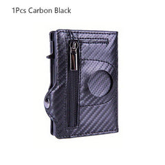 Men's RFID Blocking Card Holder Wallet with Zipper Coin Purse