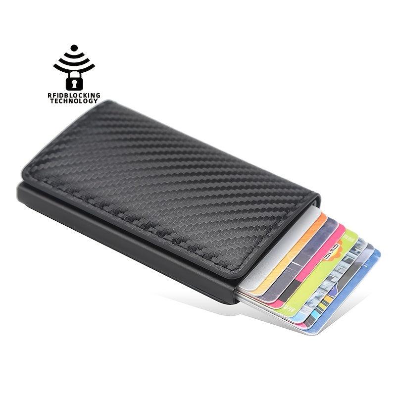 Men's Plaid Slim Automatic Pop Up Card Holder