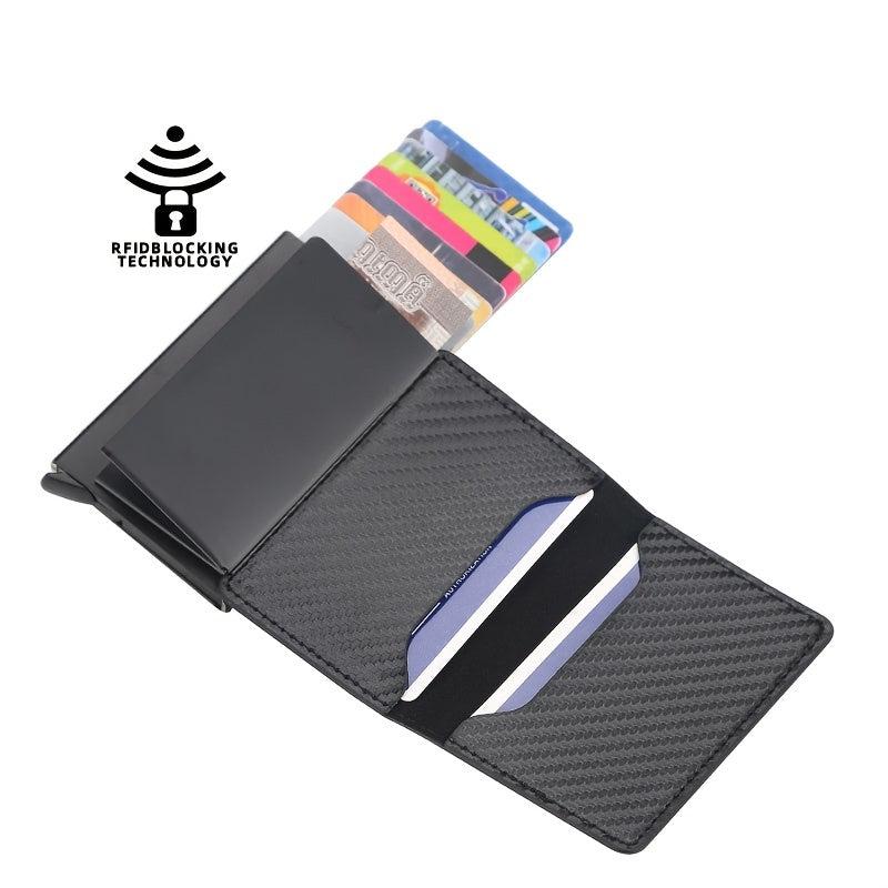Men's Plaid Slim Automatic Pop Up Card Holder