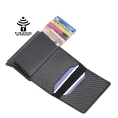 Men's Plaid Slim Automatic Pop Up Card Holder