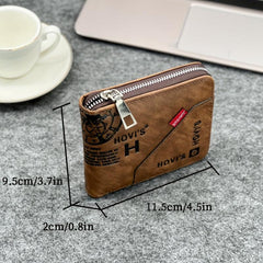 Men's Retro Letter Short Wallet With Card Slots Large Capacity