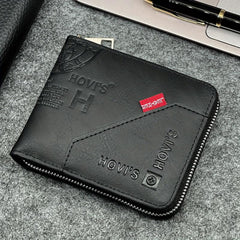 Men's Retro Letter Short Wallet With Card Slots Large Capacity