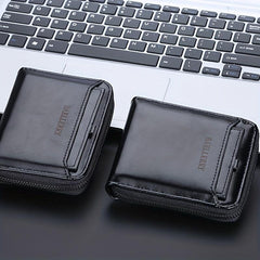 Men's Leather Large Capacity Card Holder Zipper Wallet Purse
