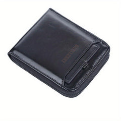 Men's Leather Large Capacity Card Holder Zipper Wallet Purse