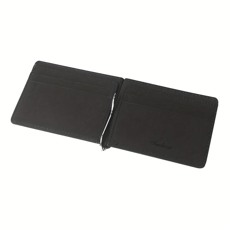 Men's Small Money Clip Card Case Bifold Card Holder