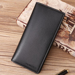 Men's Large Capacity Wallet with Zipper Closure