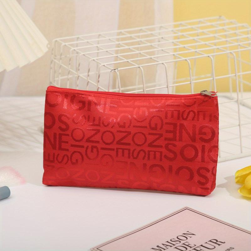 Letter Print Cosmetic Bag Zipper Portable Makeup Bag