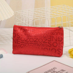 Letter Print Cosmetic Bag Zipper Portable Makeup Bag