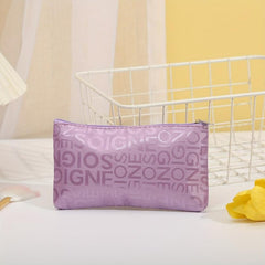 Letter Print Cosmetic Bag Zipper Portable Makeup Bag