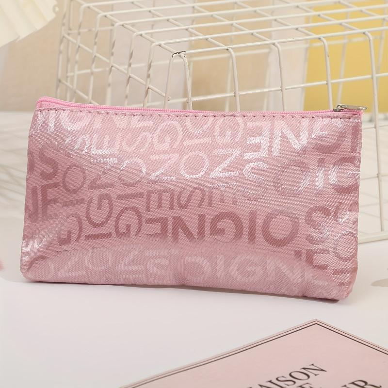 Letter Print Cosmetic Bag Zipper Portable Makeup Bag