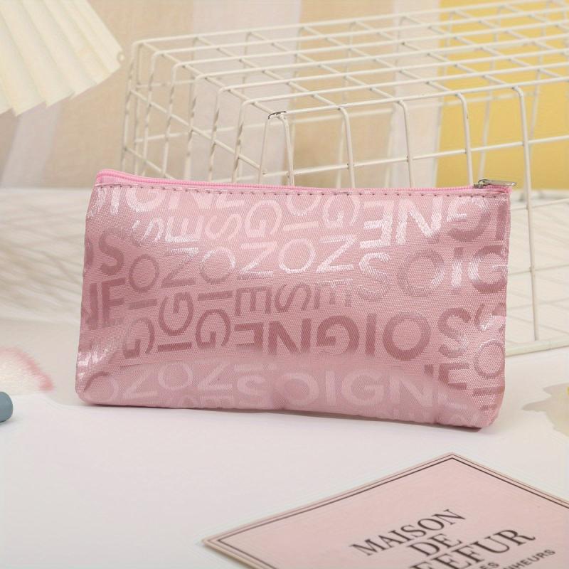 Letter Print Cosmetic Bag Zipper Portable Makeup Bag