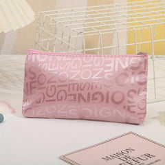 Letter Print Cosmetic Bag Zipper Portable Makeup Bag