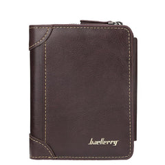 Men's Zipper Coin Purse Short Wallet w/ Card Slots