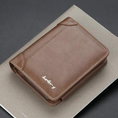 Men's Zipper Coin Purse Short Wallet w/ Card Slots