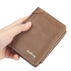 Men's Zipper Coin Purse Short Wallet w/ Card Slots