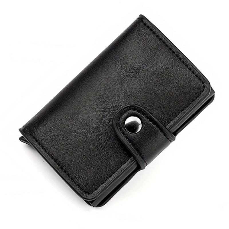 Vintage RFID Blocking Short Wallet Solid Coin Purse Portable Credit Card Holder