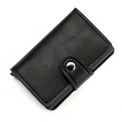 Vintage RFID Blocking Short Wallet Solid Coin Purse Portable Credit Card Holder