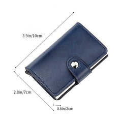 Vintage RFID Blocking Short Wallet Solid Coin Purse Portable Credit Card Holder