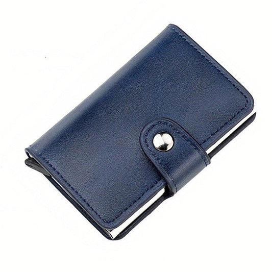 Vintage RFID Blocking Short Wallet Solid Coin Purse Portable Credit Card Holder