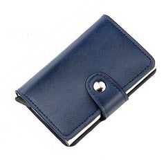 Vintage RFID Blocking Short Wallet Solid Coin Purse Portable Credit Card Holder