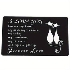 Never Forget That I Love You Engraved Aluminum Wallet Insert Card