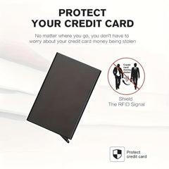 RFID Blocking Card Holder Aluminum Alloy Pop up Money Clip For Men