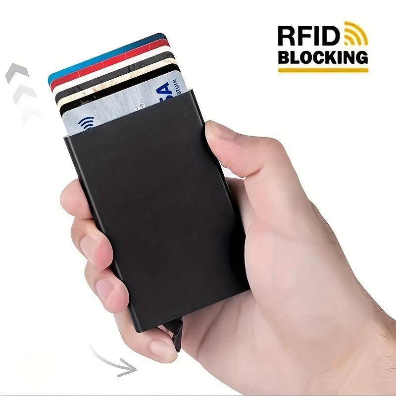 RFID Blocking Card Holder Aluminum Alloy Pop up Money Clip For Men